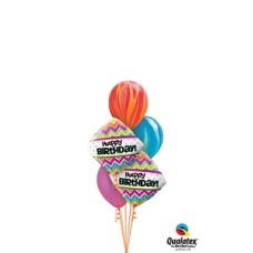 Happy Birthday Diamond Agate Balloon Bouquet
